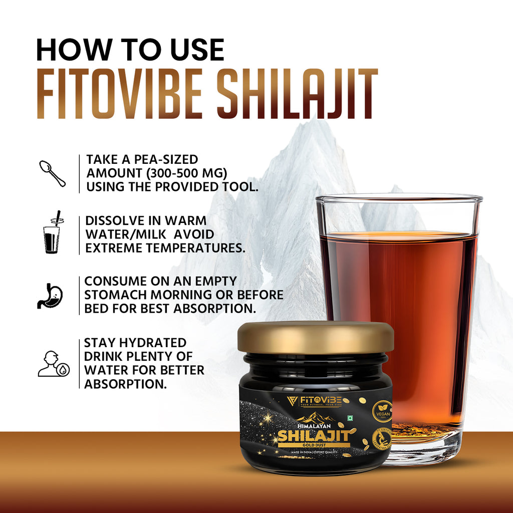 Fitovibe Himalayan Shilajeet GOLD – Ultra-Pure Gold Grade Resin for Energy & Vitality