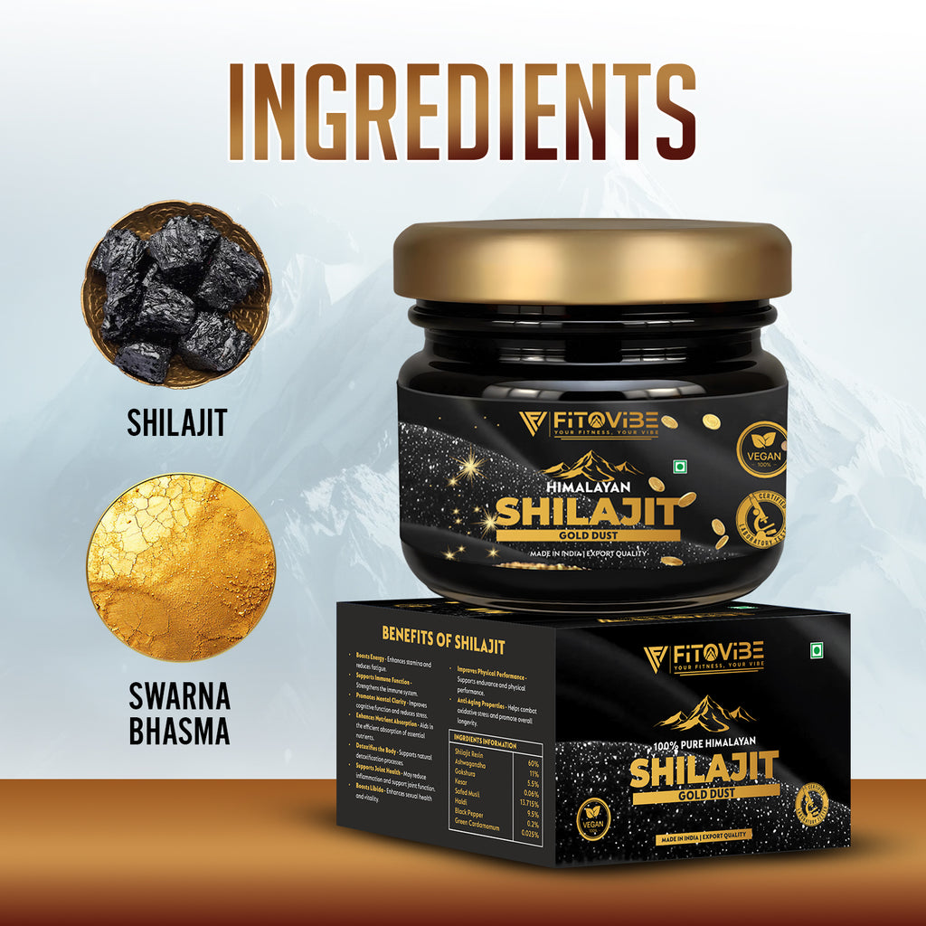 Fitovibe Himalayan Shilajeet GOLD – Ultra-Pure Gold Grade Resin for Energy & Vitality